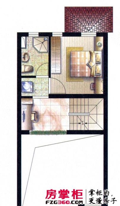 枫丹御园户型图X-C户型二层 2室2厅3卫1厨