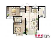汉城国际户型图四期1、13#D2户型 2室2厅1卫1厨