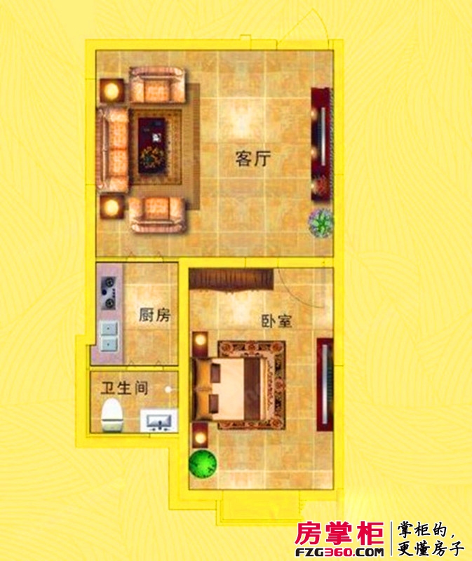 昌晟雅居户型图（2013-08-13） 1室1厅1卫1厨