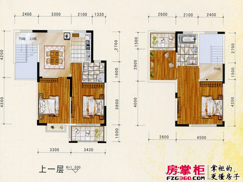 万和·新希望5#楼C6户型（上一、二层） 4室2厅3卫1厨