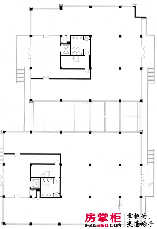 八骏湾户型图写字楼E栋1#-2#一层平面户型图 1室
