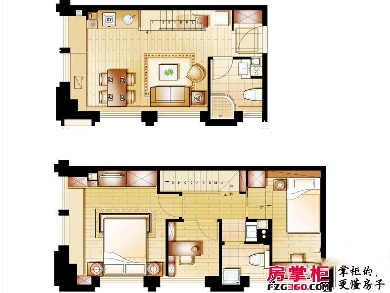 斯玛特公寓户型图复式公寓B户型  3室2厅2卫1厨