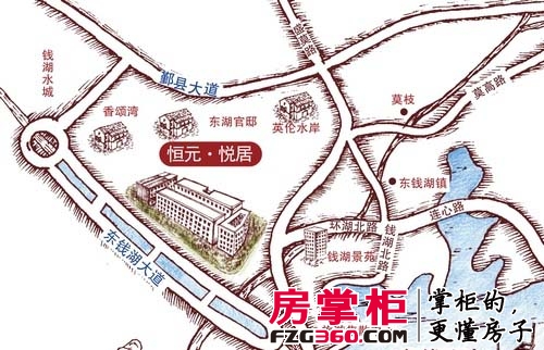 东钱悦交通图区位示意图