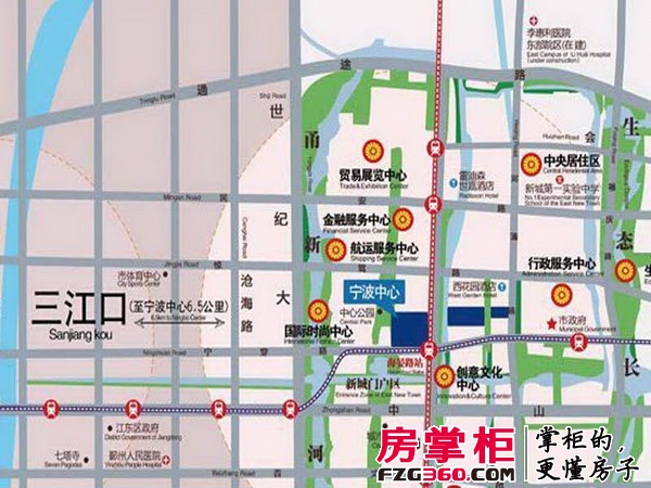 宁波中心交通图交通区位图