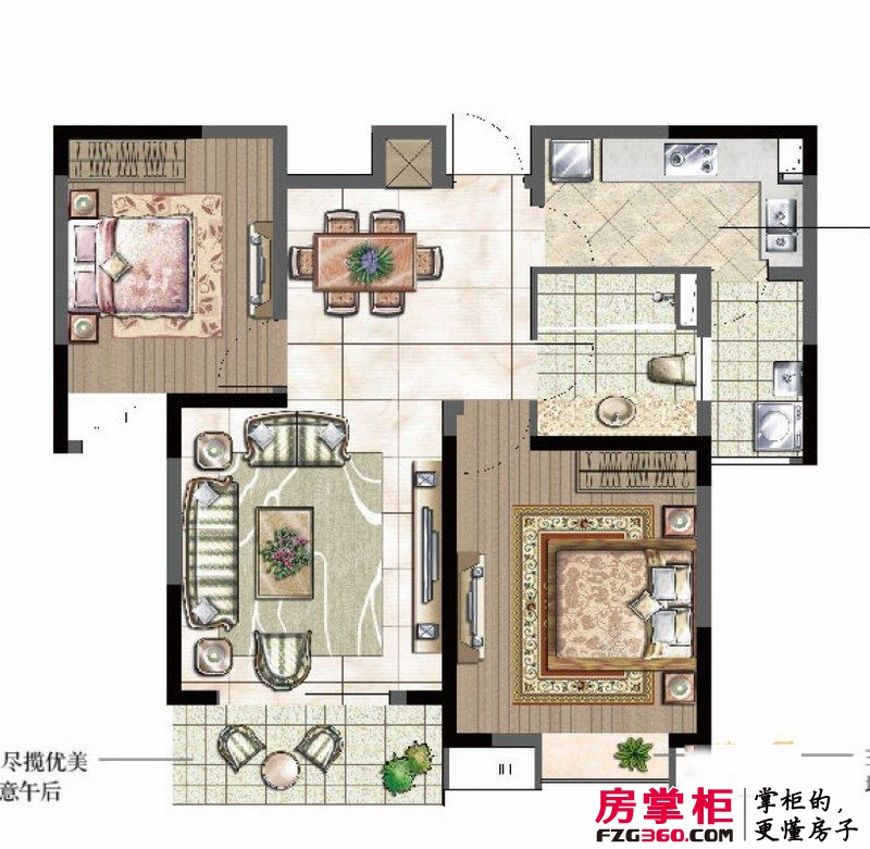 合生杭州湾国际新城户型图公寓C2户型 2室2厅1卫