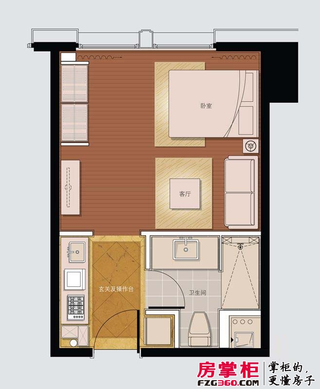 城市摩尔户型图公寓标准层D4户型 1室1厅1卫1厨