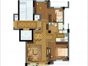 维科拉菲庄园户型图顶层G户型约80平米 3室2厅1卫1厨