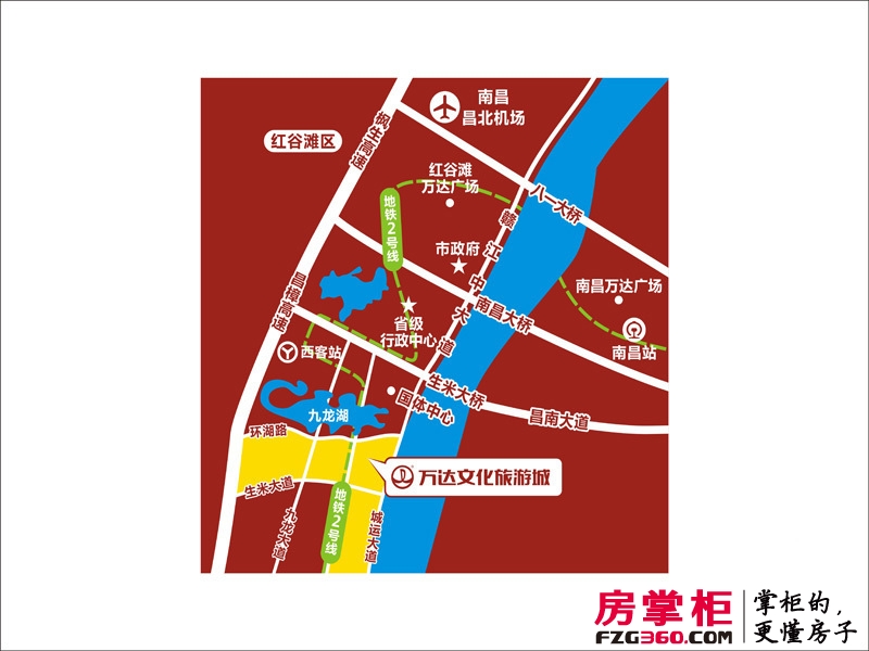 南昌万达城交通图项目交通区位图