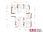 宏泰世纪滨江户型图一期高层C1户型  3室2厅1卫1厨