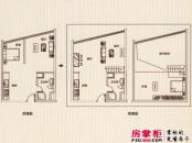 唐宁街公寓户型图一期A栋标准层B户型 1室1厅1卫1厨