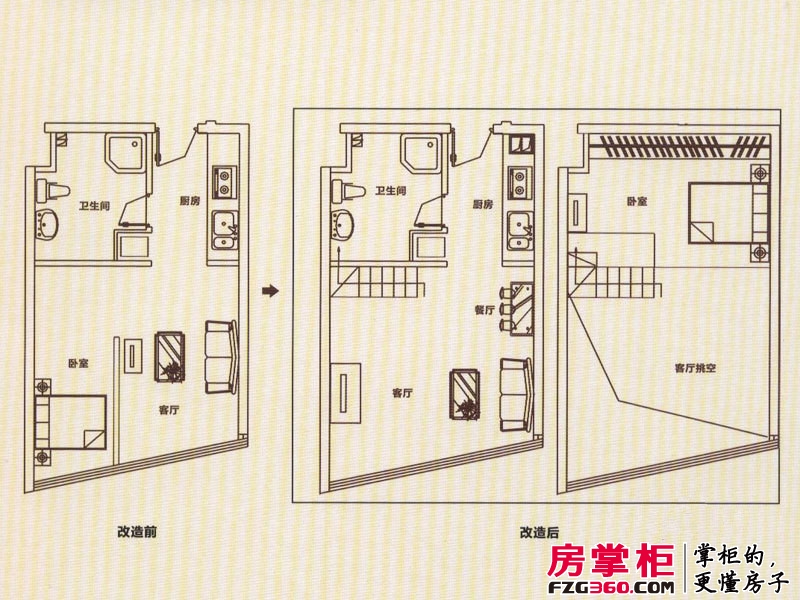 唐宁街公寓户型图一期A栋标准层H户型 1室1厅1卫1厨