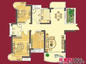 红谷峰尚户型图一期高层2#楼D3户型 3室2厅2卫1厨