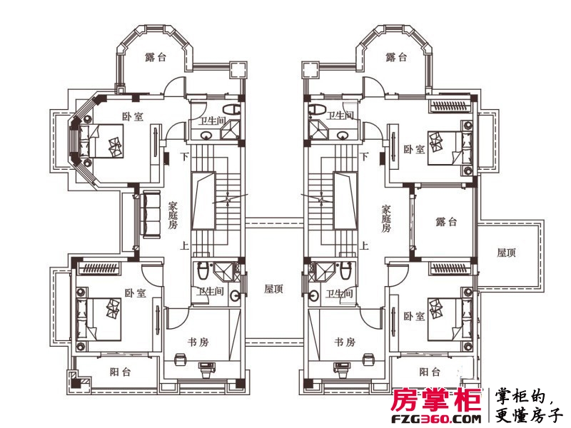 金燕国际温泉城户型图双拼别墅南入户二层平面图 4室2厅4卫1厨