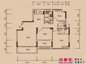 联泰香域中央户型图三期高层14#、19#楼E4户型 3室2厅2卫1厨