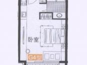 中信庐山西海户型图一期公寓G4户型 1室1厅1卫1厨
