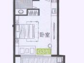 中信庐山西海户型图一期公寓G3户型 1室1厅1卫1厨