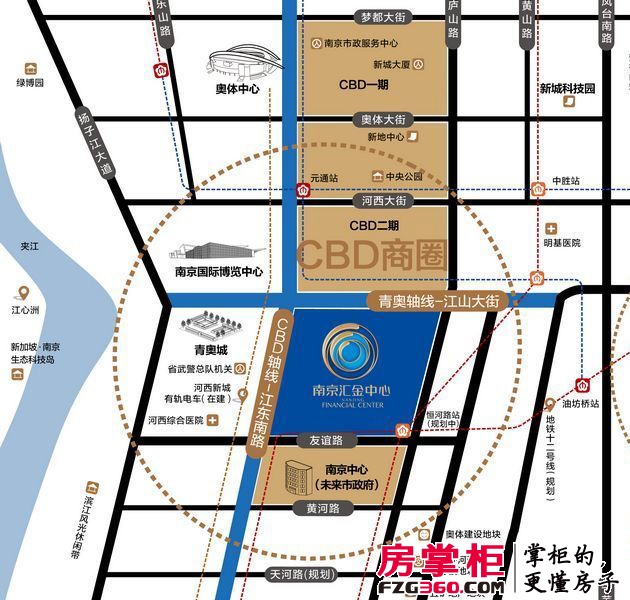 南京汇金中心交通图区位图