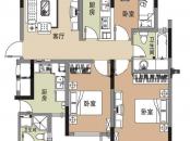 云谷山庄经济适用房户型图二期标准层A2户型 3室1厅1卫1厨
