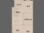 鸿德紫谷户型图一期联排1-11幢B户型二层 2室1厅1卫