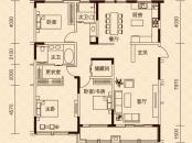 城开御园户型图一期1-2号楼标准层C户型 3室2厅2卫1厨