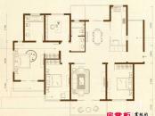 长江峰景户型图一期3号楼标准层A户型 4室2厅2卫1厨