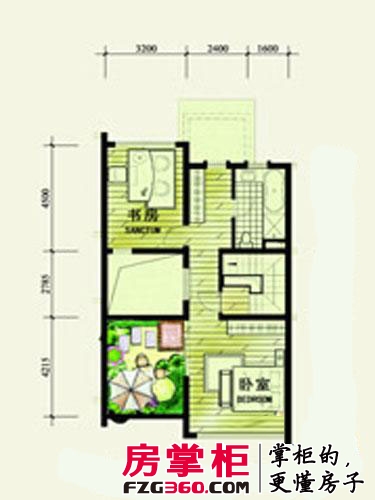 颐和南园户型图一期别墅三层S1户型 4室2厅3卫1厨