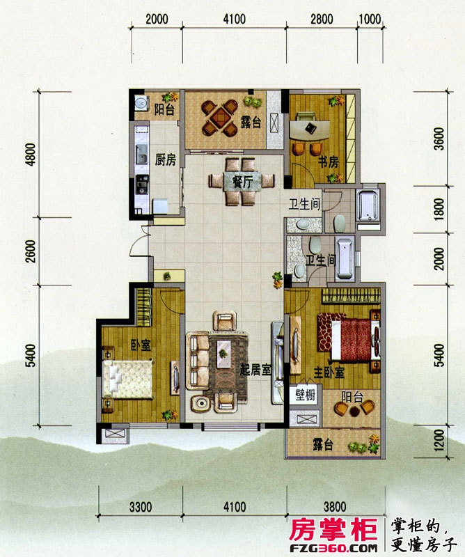 紫玉山庄户型图二期03栋3层302、303室户型 3室2厅2卫1厨