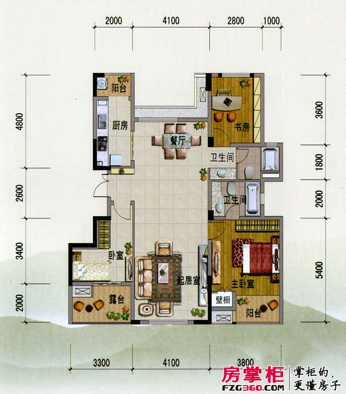 紫玉山庄户型图二期03栋4层402、403室户型 3室2厅2卫1厨