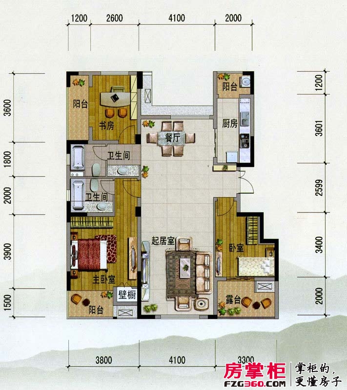 紫玉山庄户型图二期03栋4层401、404室户型 3室2厅2卫1厨