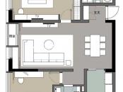 菲呢克斯国际公寓户型图1期1幢2-23层B1户型 3室2厅1卫1厨