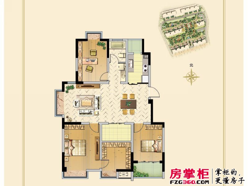 百丽明珠花园户型图二期3、4栋标准户型C（2013-07-05） 3室2厅1卫1厨