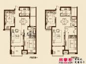 绿地新里紫峰公馆户型图4期02幢标准层A户型 2室2厅1卫1厨