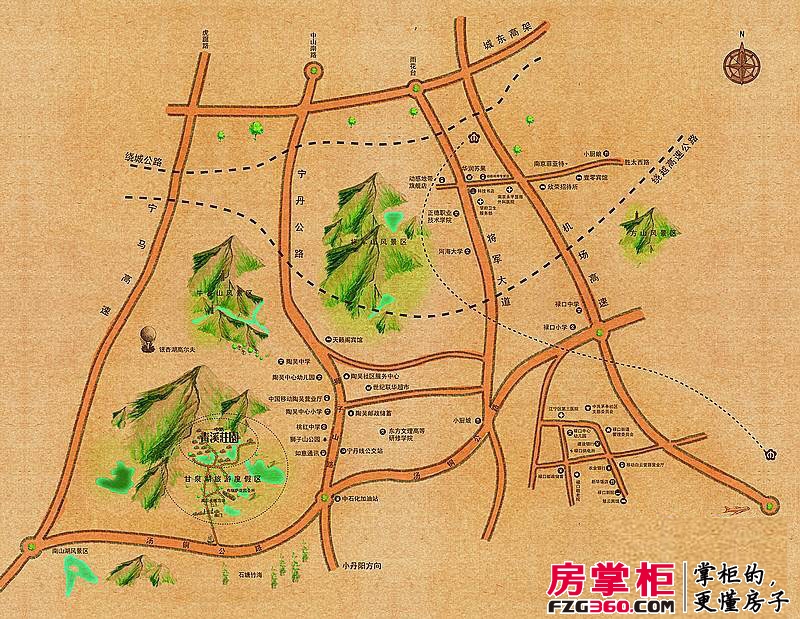 中浩青溪庄园交通图