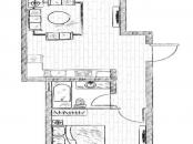 宜家国际公寓户型图二期标准层J户型 1室1厅1卫1厨