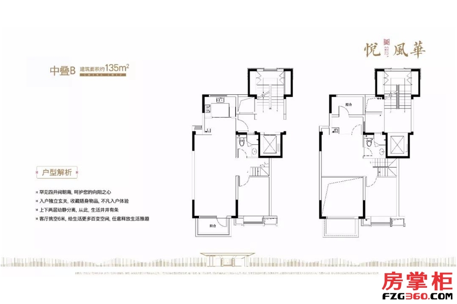 135㎡中叠B户型