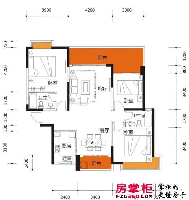 华凯逸悦豪庭户型图16号楼05户型（2013-7-16） 3室2厅2卫1厨