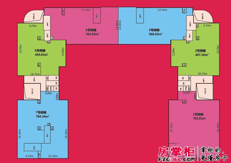 天健国际公馆二层商铺平面图