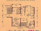 凤岭新新家园户型图5#楼户型2 2室2厅2卫1厨