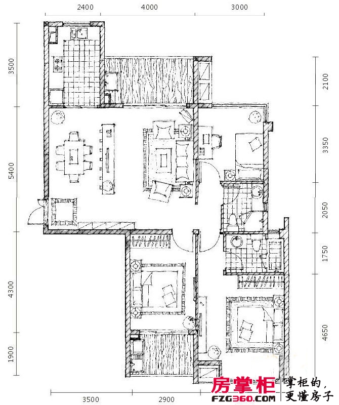 联发臻品户型图3#楼C户型（2012-02-20） 3室2厅2卫1厨