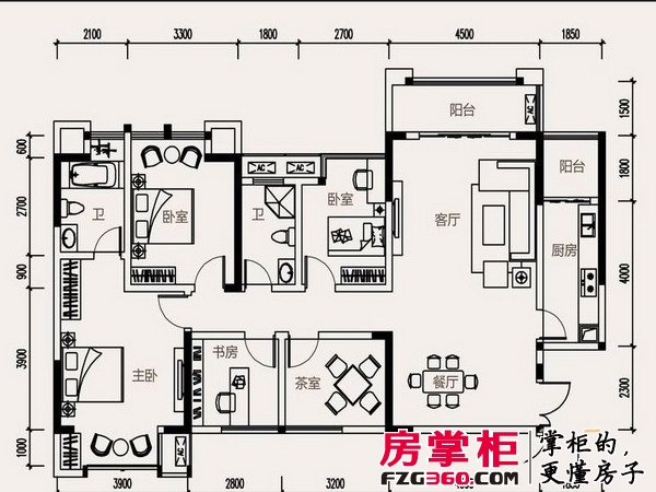 金源城·金源悦峯HB-3户型3室2厅2卫1厨