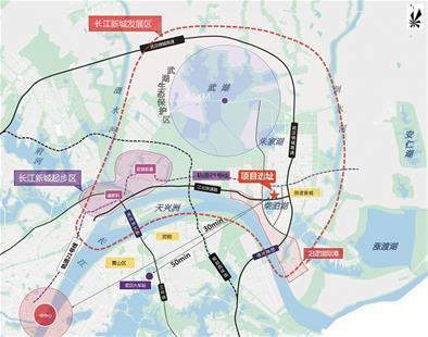 武汉航运产业总部区位于新洲区阳逻经济开发区红岭村,不仅紧靠柴泊湖