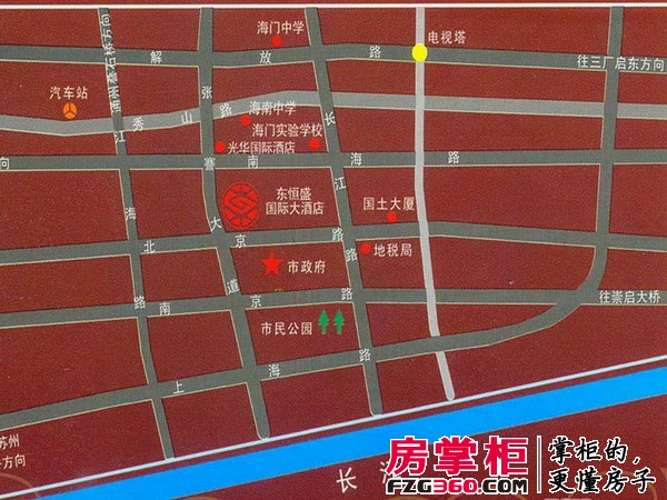 海门东恒盛国际公馆交通图区位图