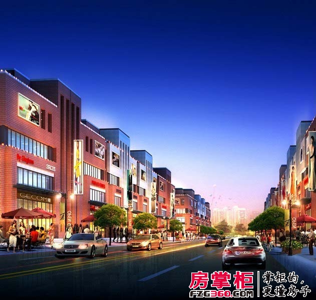 中国青岛国际服装产业城效果图内街夜景
