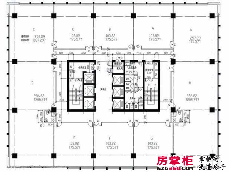中商国际大厦户型图4-28层平面图