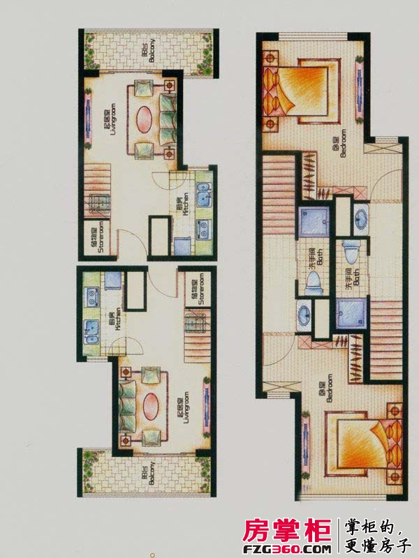 深蓝公寓户型图A-3户型76平；A-5户型72平