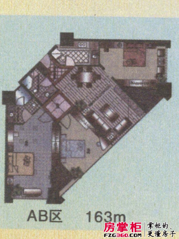 好望海岸户型图AB区户型图 3室2厅2卫1厨