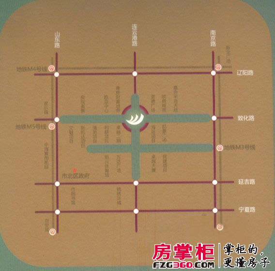 青岛中央广场交通图
