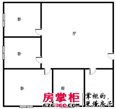 青岛宝门公寓 3室 户型图