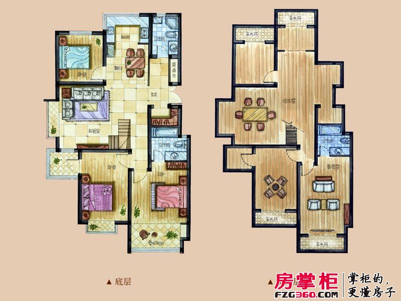 锦绣华城二期户型图A户型3室2厅2卫1厨加负一层131.58-135.15㎡