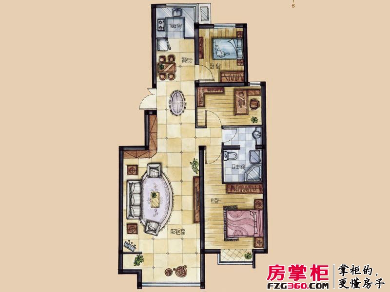 锦绣华城二期户型图标准层B户型3室2厅1卫1厨约111.83-124.28㎡